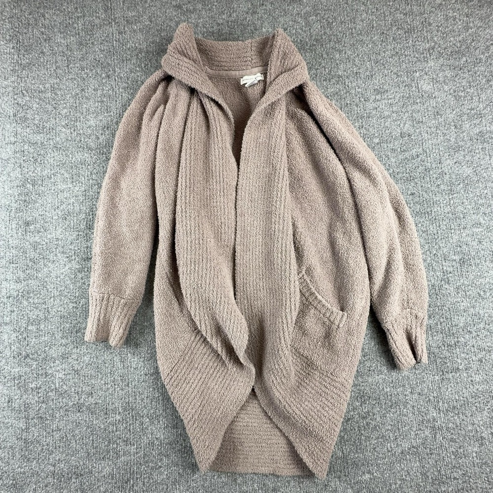Cupcakes And Cashmere Cardigan Robe Womens Medium Brown Open Front Pockets